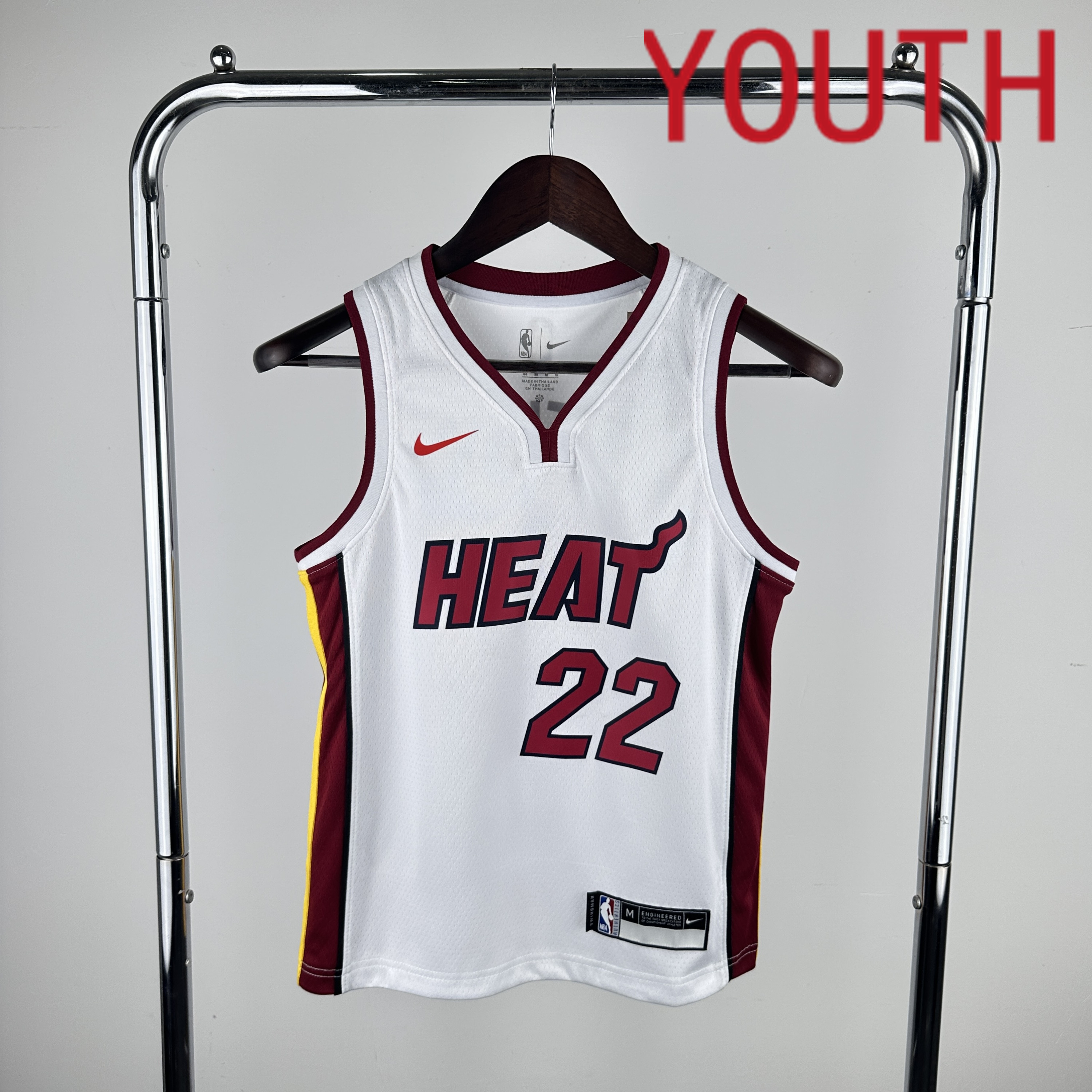 Youth Miami Heat #22 Butler White Nike 2024 NBA Jersey